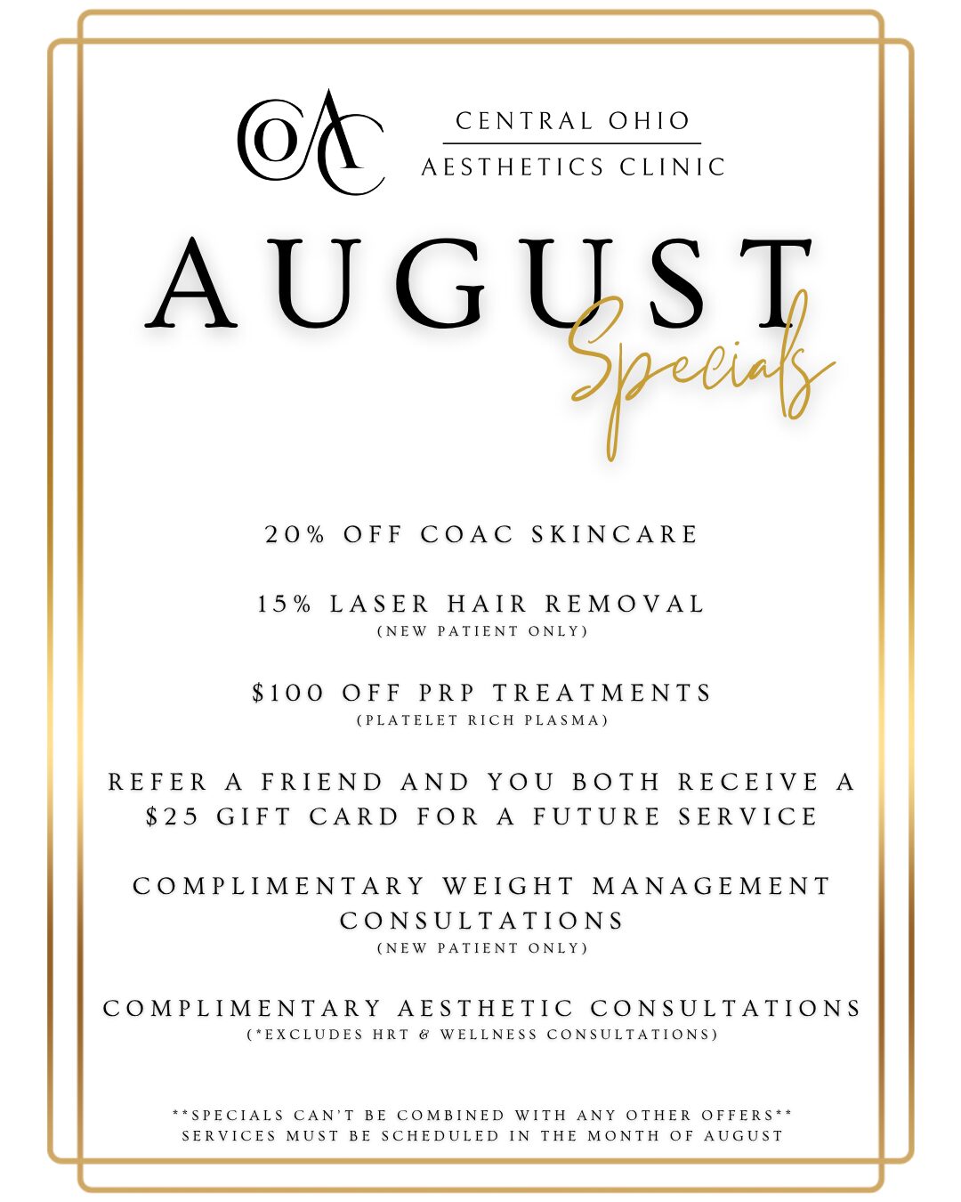 August specials 2026